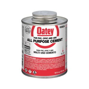 Oatey 16 oz di cemento trasparente multiuso per ABS, PVC e CPVC